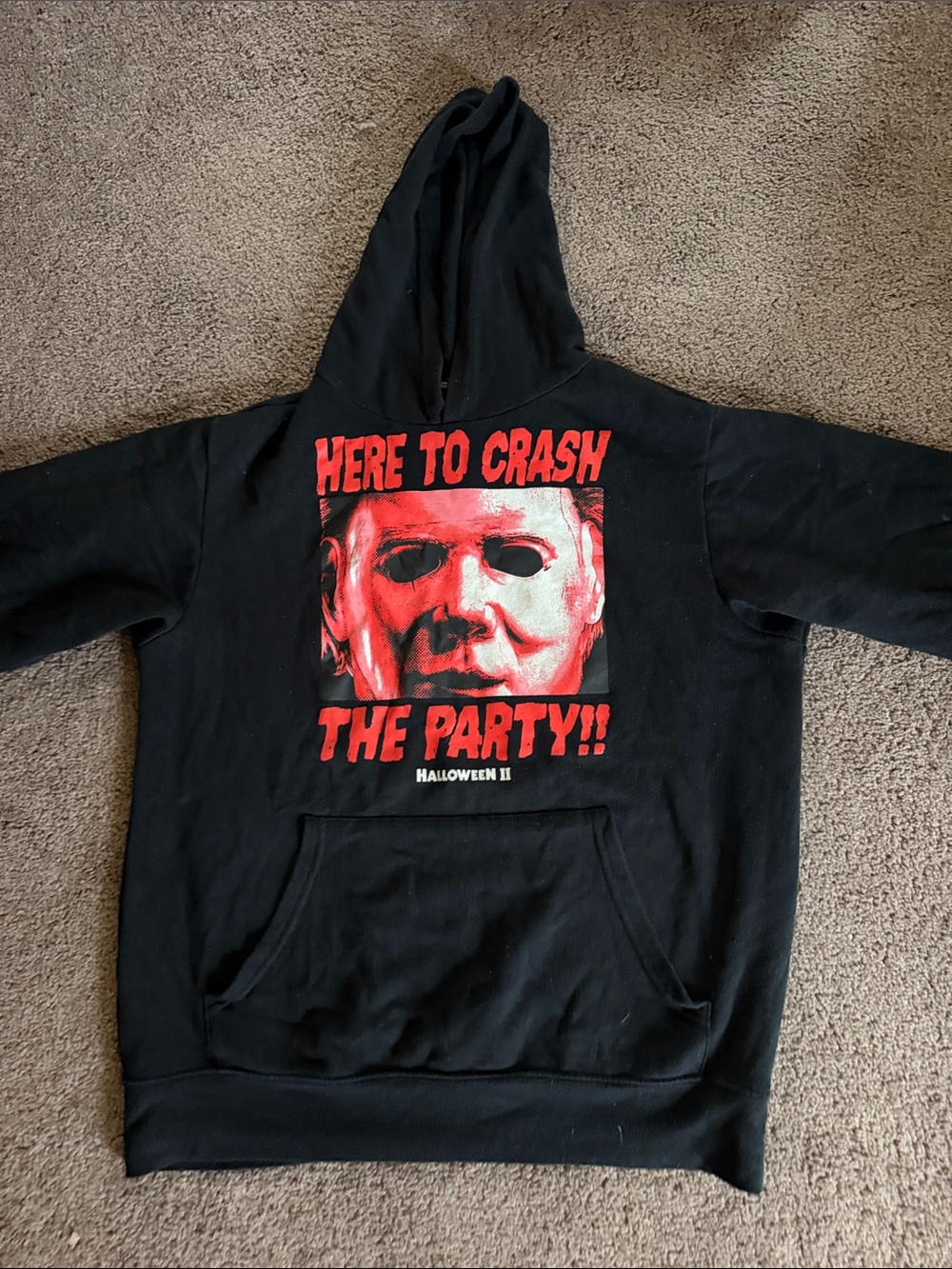 MAD Engine Black Hoodie with Red Halloween Graphic
